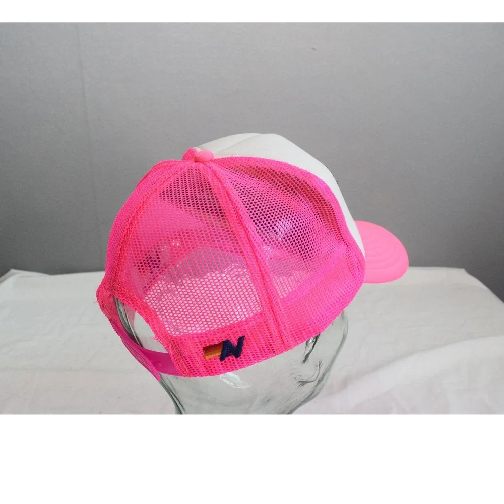Aviator Nation Trucker Hat OS Pink White Rainbow Aspen Mesh Snapback Womens Cap